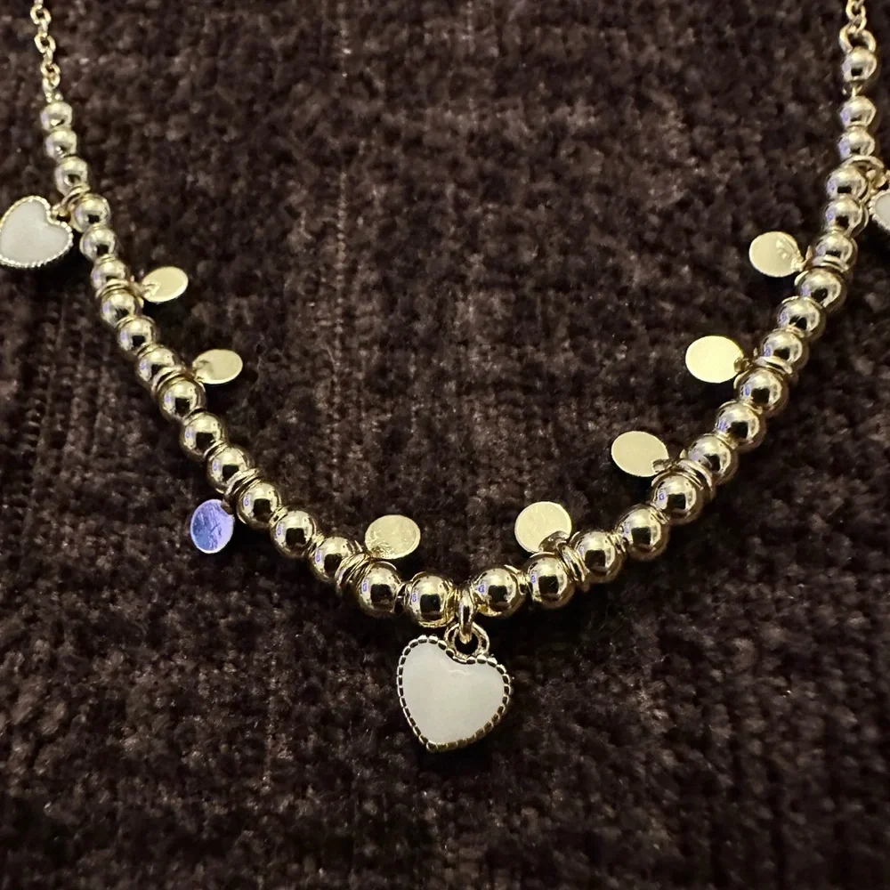 Girls necklace- LMTS- white heart design‎